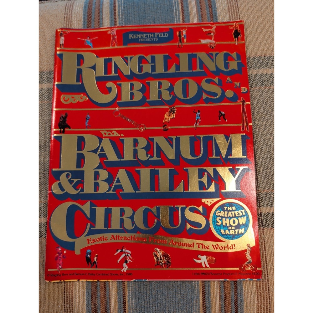 Vintage 1986 Ringling Brothers Barnum Bailey Circus Souvenir Program Book